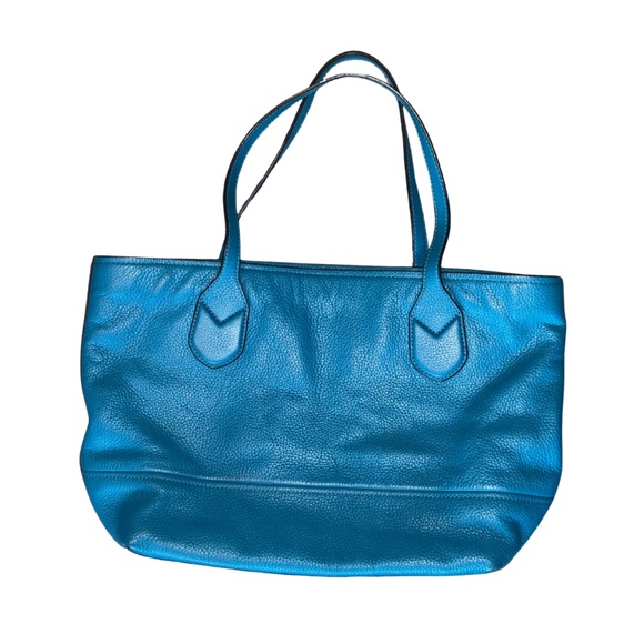 Marc Jacobs Blue Pebbled Leather Large Tote Shoulder Bag Work School Travel - Picture 2 of 6